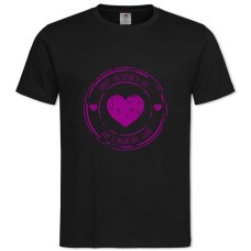TValentine's Day Heart Stamp -shirt with Print Valentine's Day Heart Stamp - 2XL black
