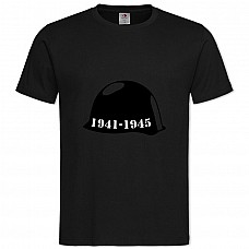 Футболка с принтом Шлем Воина 1941-1945 - 2XL черная