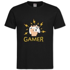 Футболка с принтом Киберспорт Геймпад Рука И Молнии - 2XL черная