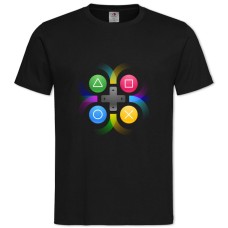 Футболка с принтом Киберспорт Геймпад Клавишы - 2XL черная