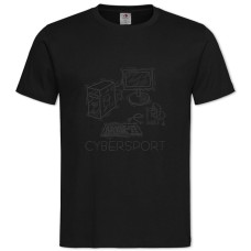 Футболка с принтом Киберспорт Компютер - 2XL черная