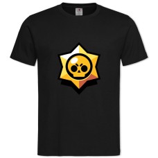Футболка с принтом Бравл Старс Ярлык Игры - 2XL черная