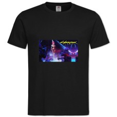 TCyberpunk 2077 Riot At The Bar -shirt with Print Cyberpunk 2077 Riot At The Bar - 2XL black