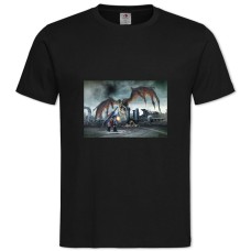 TDarksiders Battle With The Dragon -shirt with Print Darksiders Battle With The Dragon - 2XL black