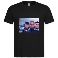 Футболка с принтом Детройт Стань Человеком Три Игровых Персонажа - 2XL черная