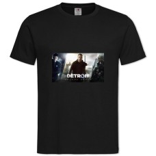 Футболка с принтом Детройт Стань Человеком Три Игровых Персонажа В Заставке - 2XL черная