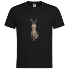 Футболка с принтом Шрек Счастливый Ослик - 2XL черная
