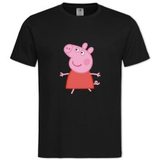 Футболка с принтом Свинка Пеппа Счастливая - 2XL черная