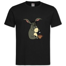 TWinnie The Pooh And Donkey Mug Tea -shirt with Print Winnie The Pooh And Donkey Mug Tea - 2XL black