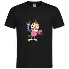 Футболка с принтом Попугай Кеша С Апельсином - 2XL черная