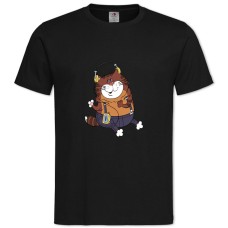 Футболка с принтом Попугай Кеша Кот В Наушниках - 2XL черная