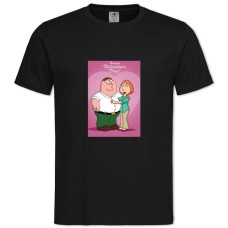 Футболка с принтом Гриффины Счастливый День Святого Валентина - 2XL черная