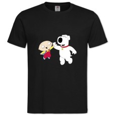 Футболка с принтом Гриффины Стюи И Пёс - 2XL черная