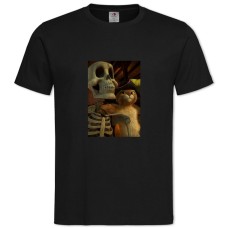 Футболка з принтом Кіт У Чоботях Скелет - 2XL чорна