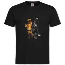 Футболка з принтом Кіт У Чоботях Танець - 2XL чорна