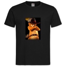 Футболка з принтом Кіт У Чоботях Кот - 2XL чорна