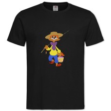 Футболка с принтом Кот Леопольд Рыбалка - 2XL черная