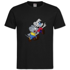 Футболка с принтом Кот Леопольд Мышата - 2XL черная