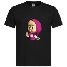 Футболка с принтом Маша И Медведь Маша - 2XL черная