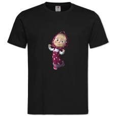 Футболка с принтом Маша И Медведь Милая Маша - 2XL черная