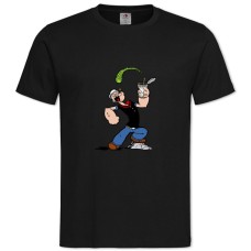 Футболка с принтом Моряк Папай Могучий Папай - 2XL черная