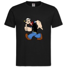 Футболка с принтом Моряк Папай Забавный - 2XL черная