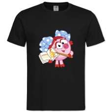 TSmeshariki Nyusha With A Book -shirt with Print Smeshariki Nyusha With A Book - 2XL black