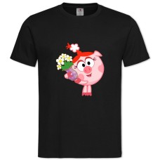 TSmeshariki Nyusha And Flowers -shirt with Print Smeshariki Nyusha And Flowers - 2XL black