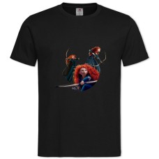Футболка с принтом Храбрая Сердцем Сильная Мерида - 2XL черная