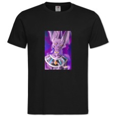 Футболка с принтом Жемчуг Дракона Фиолетовый МонстрКот - 2XL черная