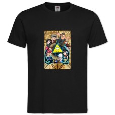 Футболка с принтом Гравити Фолз Основные Персонажи - 2XL черная