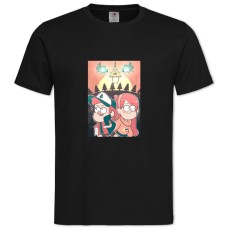 Футболка с принтом Гравити Фолз Мейбл И Диппер - 2XL черная