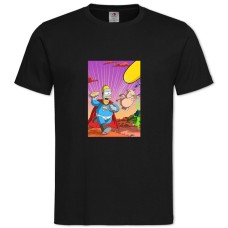 TThe Simpsons Homer Superhero -shirt with Print The Simpsons Homer Superhero - 2XL black