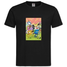 TAdventure Time Running Heroes -shirt with Print Adventure Time Running Heroes - 2XL black