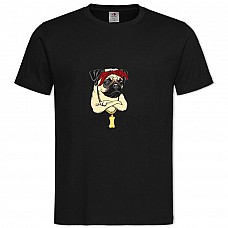 Футболка з принтом Тема Життя Мопса - 2XL чорна