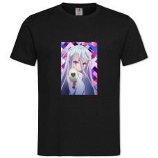 Футболка с принтом Без Игры Нет Жизни Маленькая Широ Девушка - 2XL черная