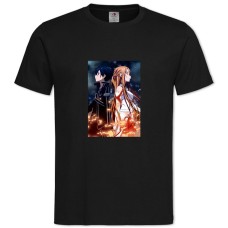 TSword Art Online Kirito And Asuna -shirt with Print Sword Art Online Kirito And Asuna - 2XL black