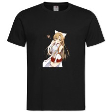 TSword Art Online Asuna Neko Hero -shirt with Print Sword Art Online Asuna Neko Hero - 2XL black