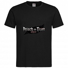 Футболка с принтом Атака На Титанов Логотип - 2XL черная