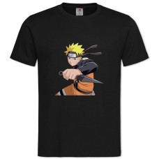 Футболка з принтом Наруто Герой - 2XL чорна