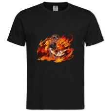 Футболка з принтом Наруто Вогонь Принт - 2XL чорна