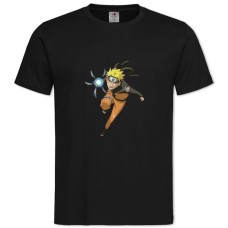 Футболка з принтом Наруто Біжить Герой - 2XL чорна