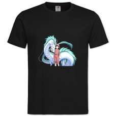 TSen To Chihiro No Kamikakushi Haku And Chihiro -shirt with Print Sen To Chihiro No Kamikakushi Haku And Chihiro - 2XL black