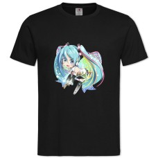 Футболка с принтом Мику Хацунэ Тематика - 2XL черная