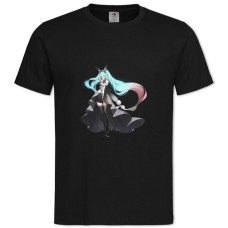 Футболка с принтом Мику Хацунэ Музыка Девушка - 2XL черная