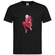 TDarling In The Franxx Zero Two Hero Girl -shirt with Print Darling In The Franxx Zero Two Hero Girl - 2XL black
