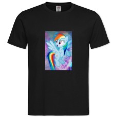 Футболка с принтом Моя Маленькая Пони Рейнбоу Деш Пони - 2XL черная