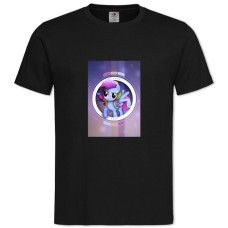 Футболка с принтом Моя Маленькая Пони Прикольный Арт - 2XL черная