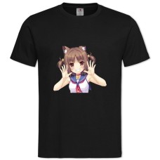 Футболка з принтом Неко Пара Котячий Рай Азуки - 2XL чорна