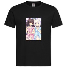 Футболка з принтом Неко Пара Котячий Рай Ванилла І Чоколла - 2XL чорна